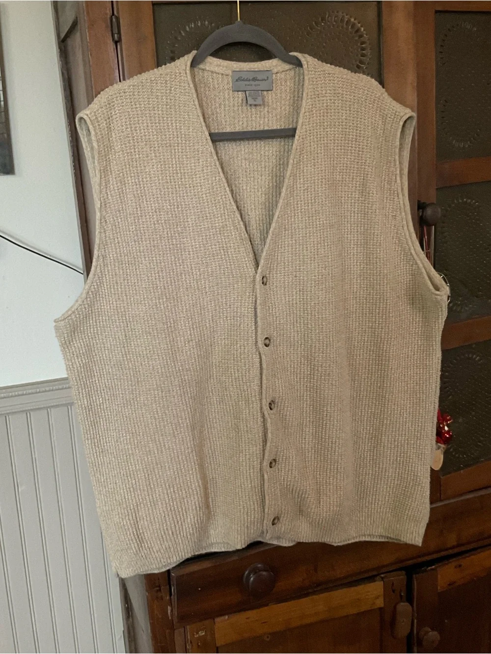 Vintage Eddie Bauer Knit Sweater Vest Cardigan XL